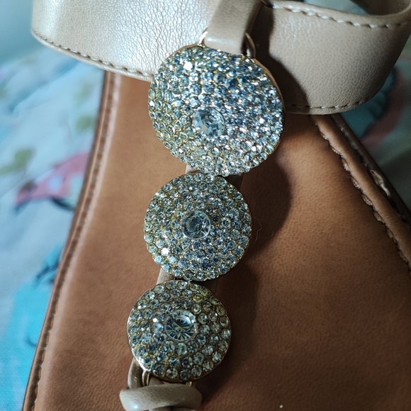 Toscanella Dazzler Italian Rhinestone Wedges Size 8.5 8 1/2 Made in Italy - Picture 6 of 10